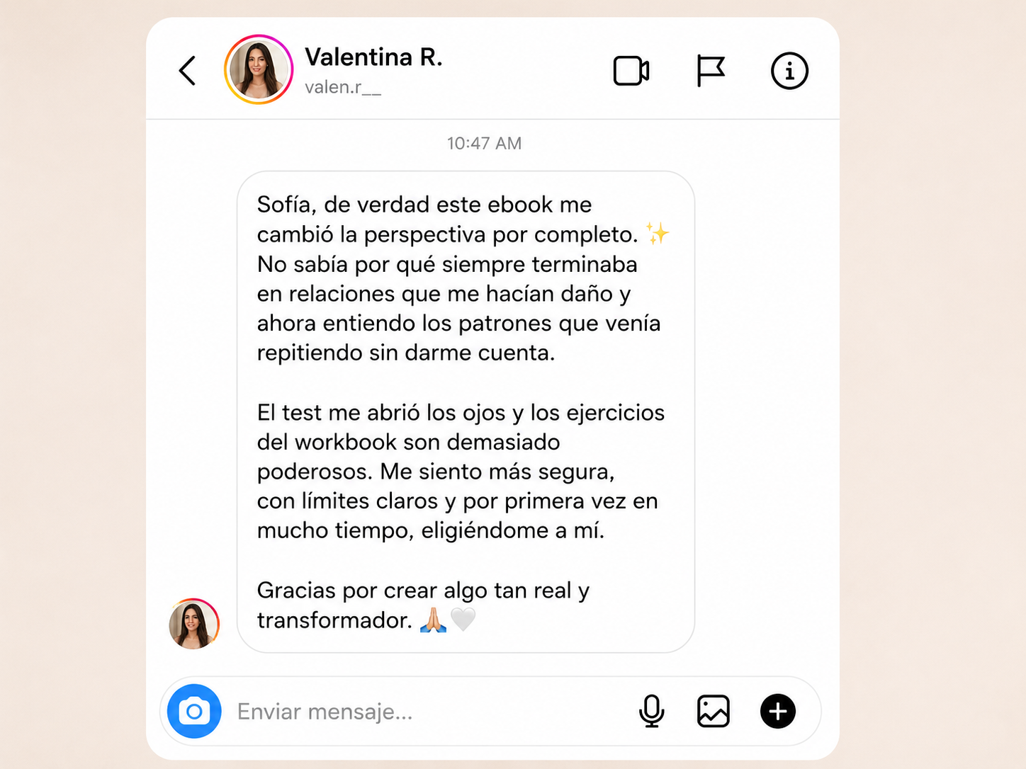 Testimonio real de una alumna